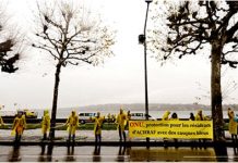 Iranischen Dissidenten bildeten eine Menschenkette in Genf