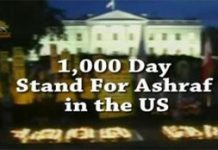 1000. Protesttag für Camp Ashraf und den Schutz der Bewohner durch die USA und die Delistung der PMOI