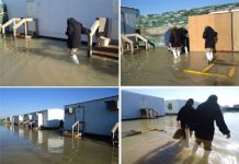 Irakische Geheimagenten verhindern nach heftigem Regenfall die Entwässerung in Camp Liberty
