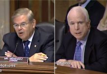 US Senatoren drohen Irak mit Hilfskürzungen wegen Angriffe auf Iraner in Camp Ashraf US Senator Menendez (D) und Senator Mc Cain (R)