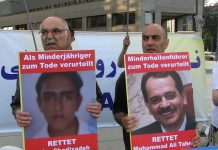 Berlin: Anhänger der Volksmodjahedin fordern die Bundesregierung auf, mittelalterliche Bestrafungen im Iran zu verurteilen