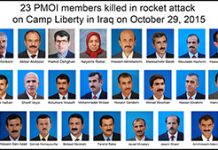 23 Mitglieder der iranischen PMOI bei einem Angriff auf Camp Liberty im Irak getötet