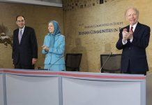 Maryam Rajavi trifft sich mit Senator Joseph Lieberman und spricht mit ihm