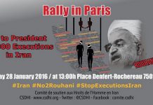 Am Vorabend der Reise Hassan Rouhanis demonstrieren Iraner gegen die Hinrichtungen, den Terror und Extremismus der Mullahs