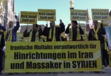 Berlin: Protestdemo während des Besuchs des Außenministers der Mullahs