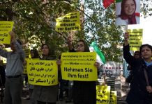 Irans Geheimdienstminister Alawi in Berlin: Iranische Opposition protestiert