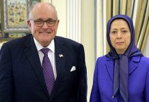 Maryam Rajavi und Rudy Giuliani treffen sich im NWRI-Hauptquartier in Frankreich