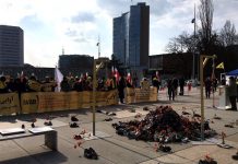 Protest gegen Rede eines Ministers des iranischen Regimes, der an Massenhinrichtungen beteiligt war, vor den VN