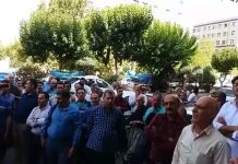 Telecom Angestellte protestieren in Teheran