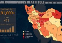 Iran: Coronavirus-Todeszahlen in 475 Städten übersteigt 191.000