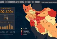 Iran: Mehr als 202.600 Tote durch den Coronavirus in 478 Städten
