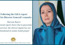 Botschaft von Frau Maryam Rajavi nach dem IAEO Report und den Äußerungen des Generaldirektors dieser Organisation