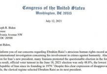 Die Ko-Vorsitzenden des Ausschusses für Menschenrechte und Demokratie im US Kongress schreiben an den US Präsidenten, um eine internationale Untersuchung über Ebrahim Raisis Beteiligung am Massaker von 1988 im Iran herbeizuführen