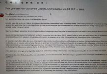 Der Exiliraner weist die Anschuldigungen des ZEIT-Magazins als unzutreffed zurück