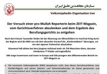 Der Versuch einer pro-Mullah Reporterin beim ZEIT-Magazin, vom Gerichtsverfahren abzulenken und dem Ergebnis des Berufungsgerichts zu entgehen