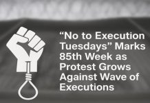 85. Woche: „Nein zu Hinrichtungsdienstagen“