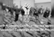 Iran: „Nein zu Hinrichtungsdienstagen“ in 56 Gefängnissen fortgesetzt