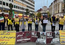 Iranische Diaspora mobilisiert weltweit gegen Hinrichtungen und Diktatur Am 20. Oktober 2026 veranstalteten Unterstützer des NCRI in Göteborg, Schweden, eine Kundgebung in Solidarität mit der 143. Woche in Folge der Kampagne „Nein zu Hinrichtungsdienstagen“.